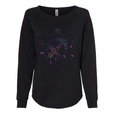 Sagittarius Floral Zodiac Womens California Wash Sweatshirt