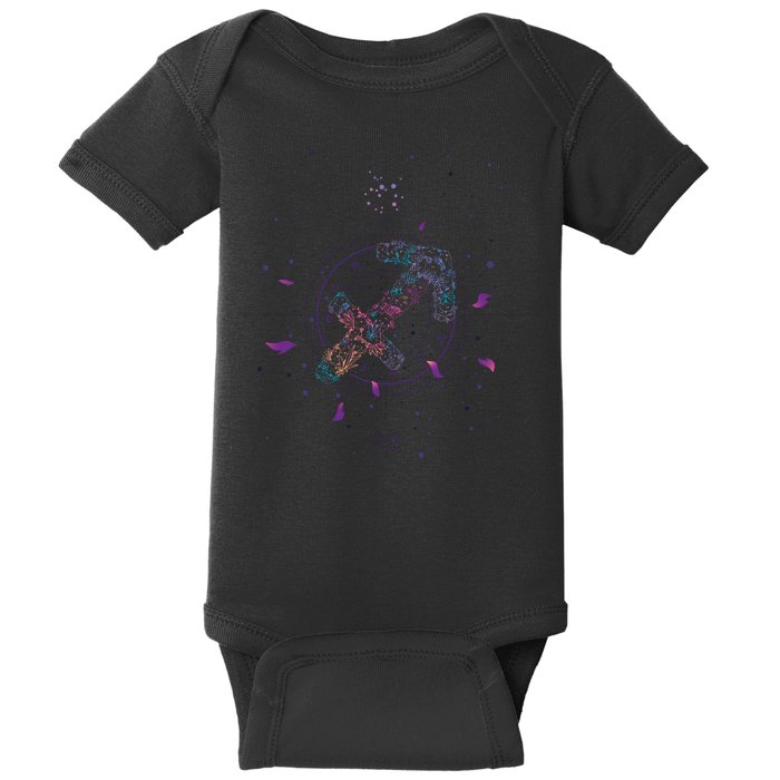 Sagittarius Floral Zodiac Baby Bodysuit