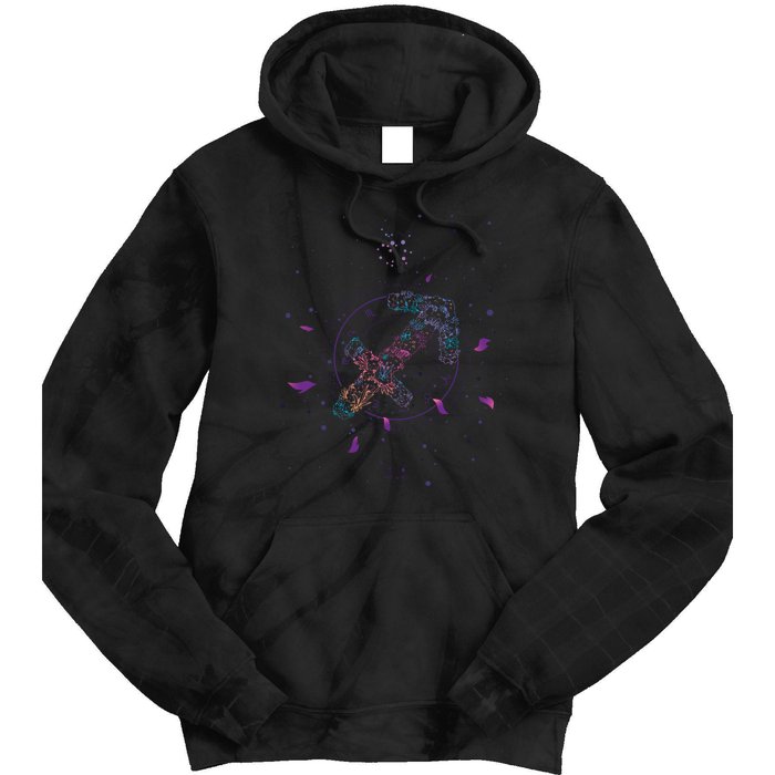 Sagittarius Floral Zodiac Tie Dye Hoodie