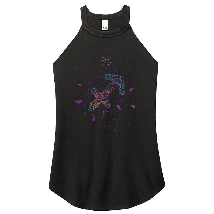 Sagittarius Floral Zodiac Women's Perfect Tri Rocker Tank