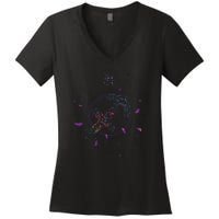 Sagittarius Floral Zodiac Women's V-Neck T-Shirt