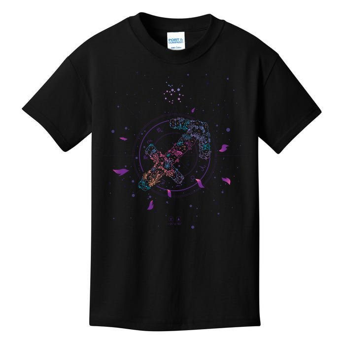 Sagittarius Floral Zodiac Kids T-Shirt