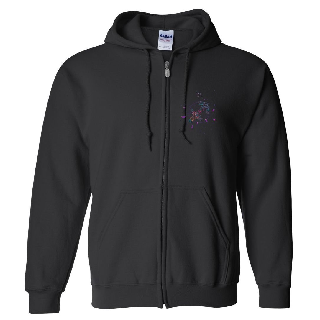 Sagittarius Floral Zodiac Full Zip Hoodie