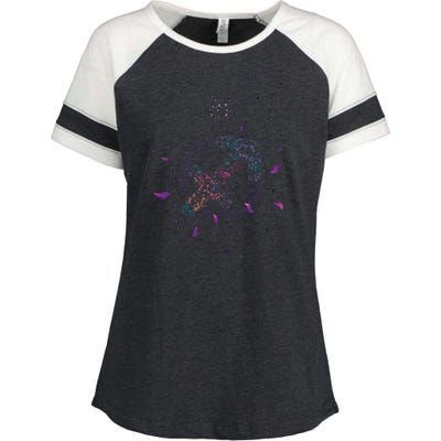 Sagittarius Floral Zodiac Enza Ladies Jersey Colorblock Tee