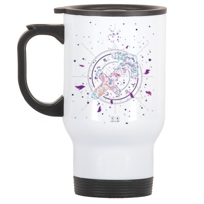 Sagittarius Floral Zodiac Stainless Steel Travel Mug