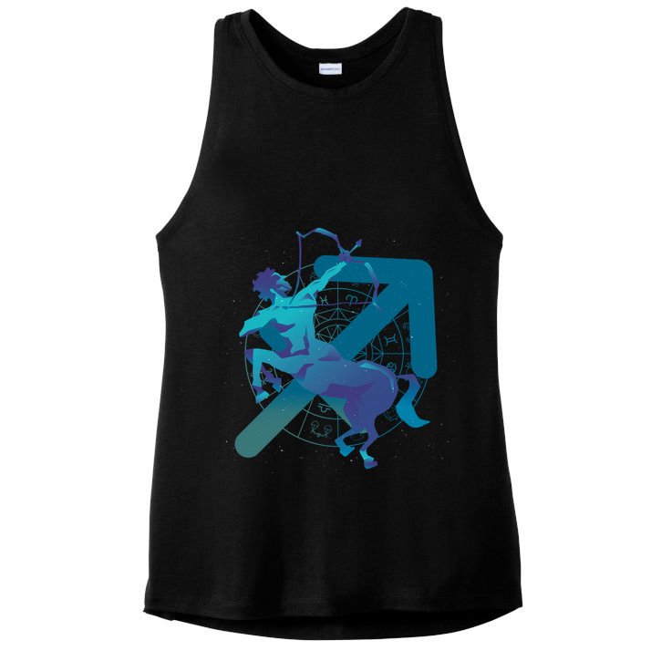 Sagittarius Zodiac Symbol Ladies PosiCharge Tri-Blend Wicking Tank