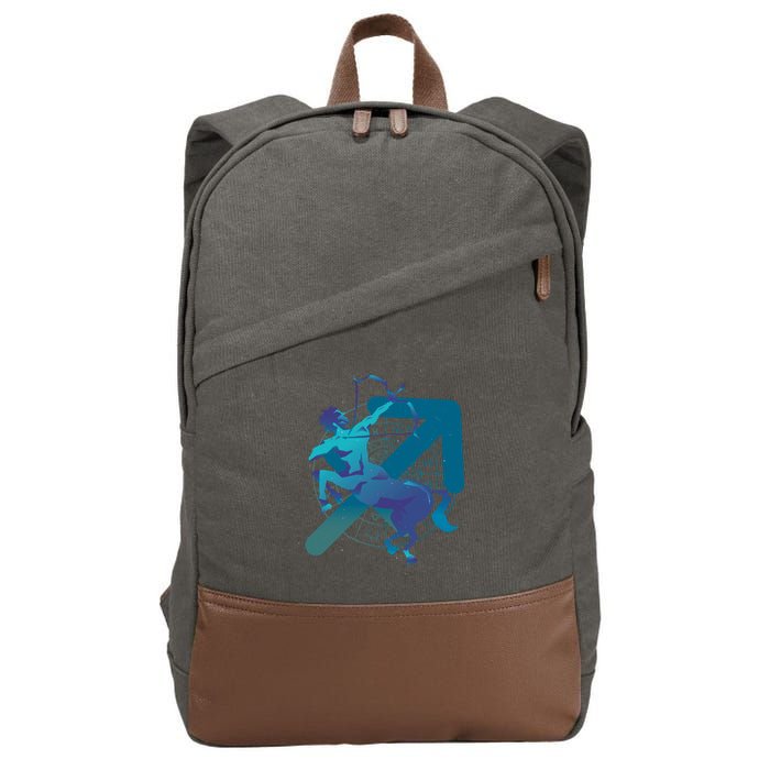 Sagittarius Zodiac Symbol Cotton Canvas Backpack