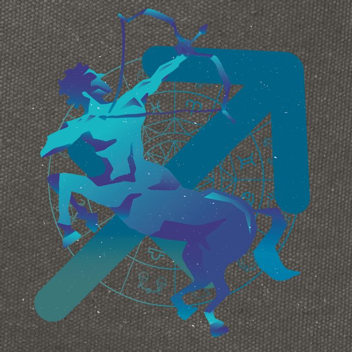 Sagittarius Zodiac Symbol Cotton Canvas Backpack