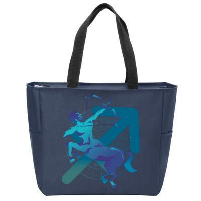 Sagittarius Zodiac Symbol Zip Tote Bag