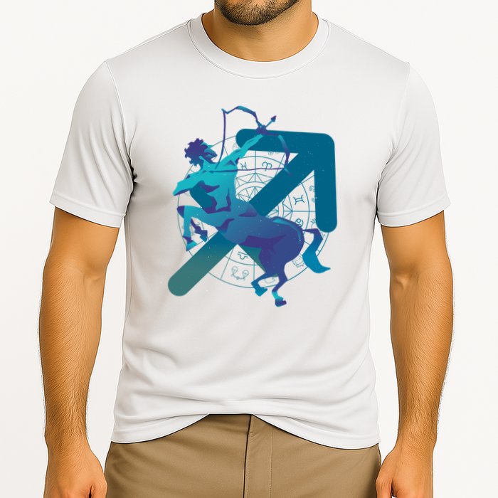 Sagittarius Zodiac Symbol Cooling Performance Crew T-Shirt
