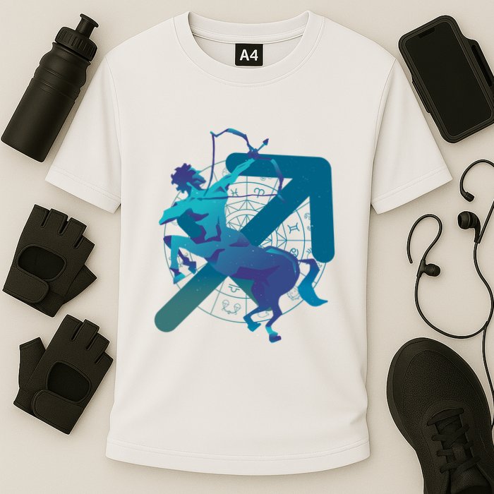 Sagittarius Zodiac Symbol Cooling Performance Crew T-Shirt
