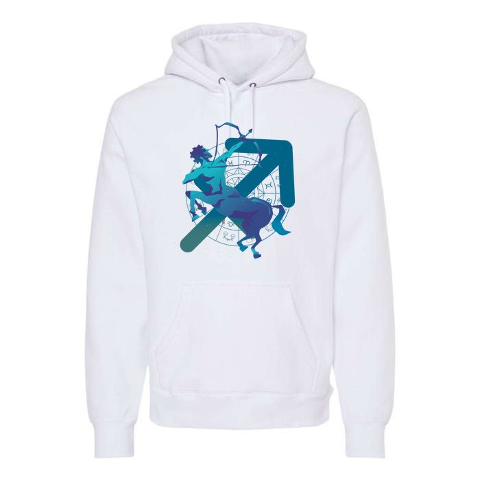 Sagittarius Zodiac Symbol Premium Hoodie