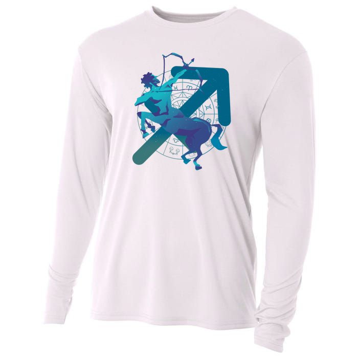 Sagittarius Zodiac Symbol Cooling Performance Long Sleeve Crew