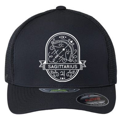 Sagittarius Zodiac Symbol Design Flexfit Unipanel Trucker Cap