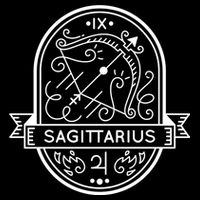 Sagittarius Zodiac Symbol Design Flexfit Unipanel Trucker Cap