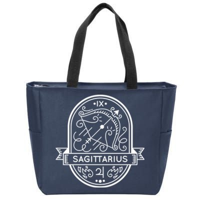 Sagittarius Zodiac Symbol Design Zip Tote Bag