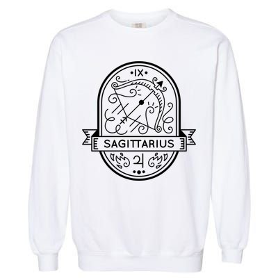 Sagittarius Zodiac Symbol Design Garment-Dyed Sweatshirt