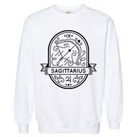 Sagittarius Zodiac Symbol Design Garment-Dyed Sweatshirt