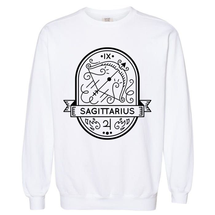 Sagittarius Zodiac Symbol Design Garment-Dyed Sweatshirt