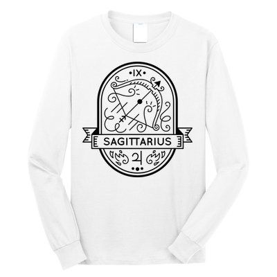 Sagittarius Zodiac Symbol Design Long Sleeve Shirt