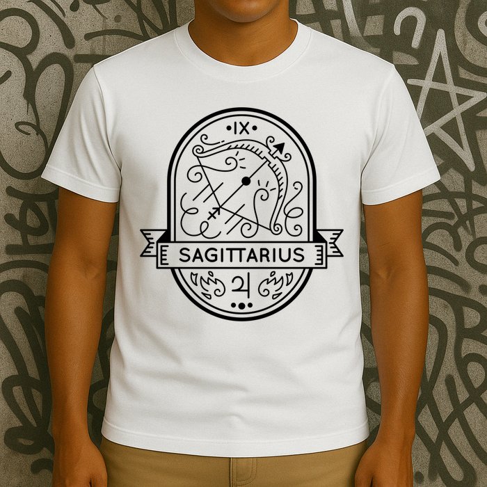 Sagittarius Zodiac Symbol Design T-Shirt