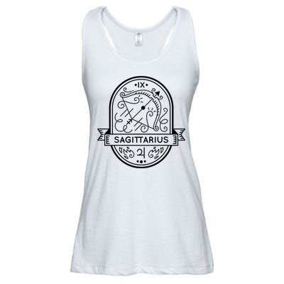 Sagittarius Zodiac Symbol Design Ladies Essential Flowy Tank