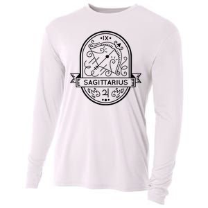 Sagittarius Zodiac Symbol Design Cooling Performance Long Sleeve Crew