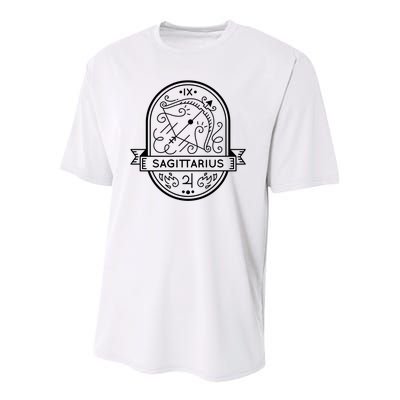 Sagittarius Zodiac Symbol Design Youth Performance Sprint T-Shirt