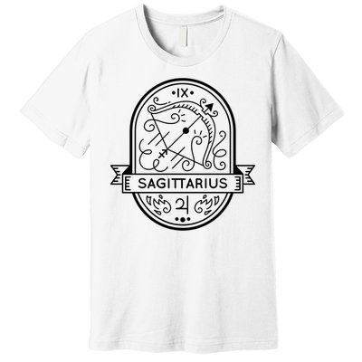 Sagittarius Zodiac Symbol Design Premium T-Shirt