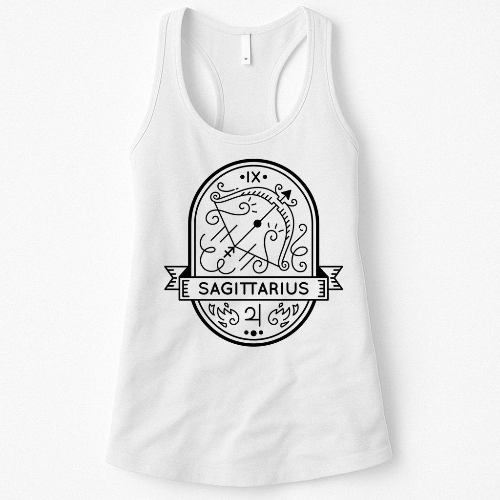 Sagittarius Zodiac Symbol Design Womens Tank Top