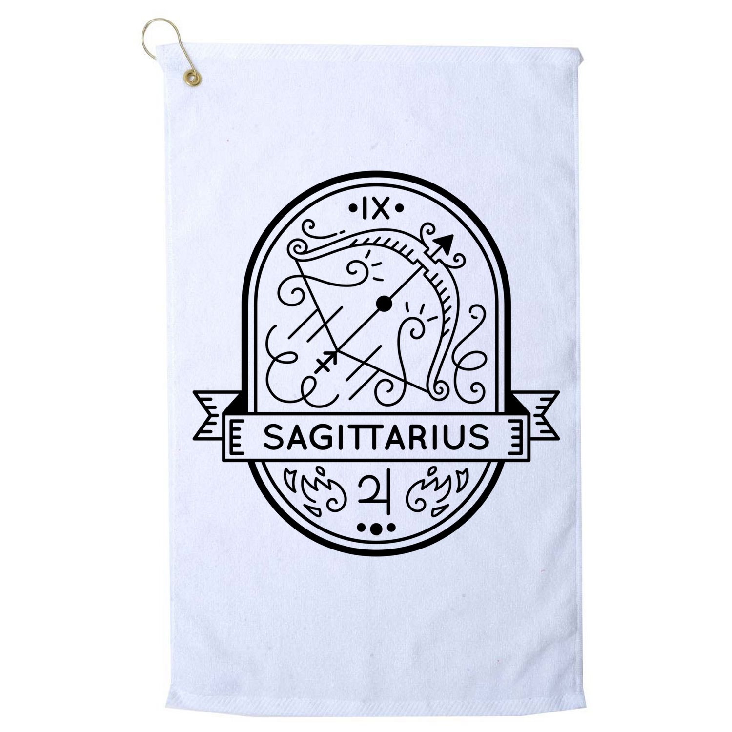 Sagittarius Zodiac Symbol Design Golf Towel