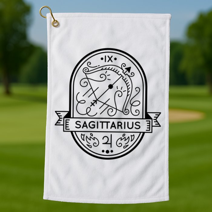 Sagittarius Zodiac Symbol Design Golf Towel