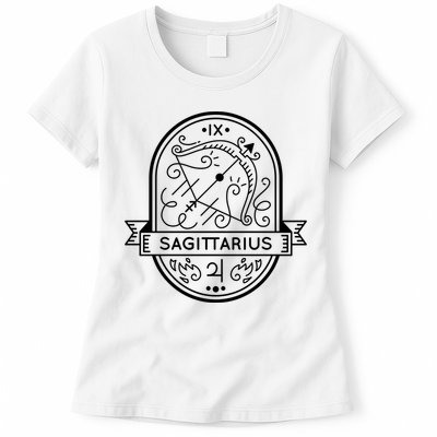 Sagittarius Zodiac Symbol Design Womens T-Shirt