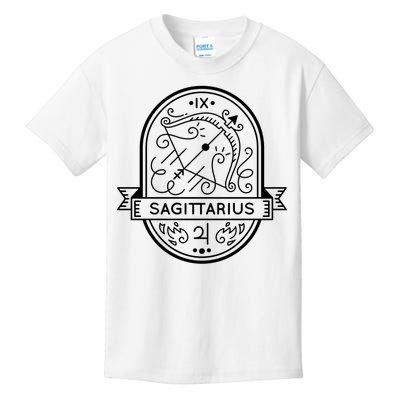 Sagittarius Zodiac Symbol Design Kids T-Shirt