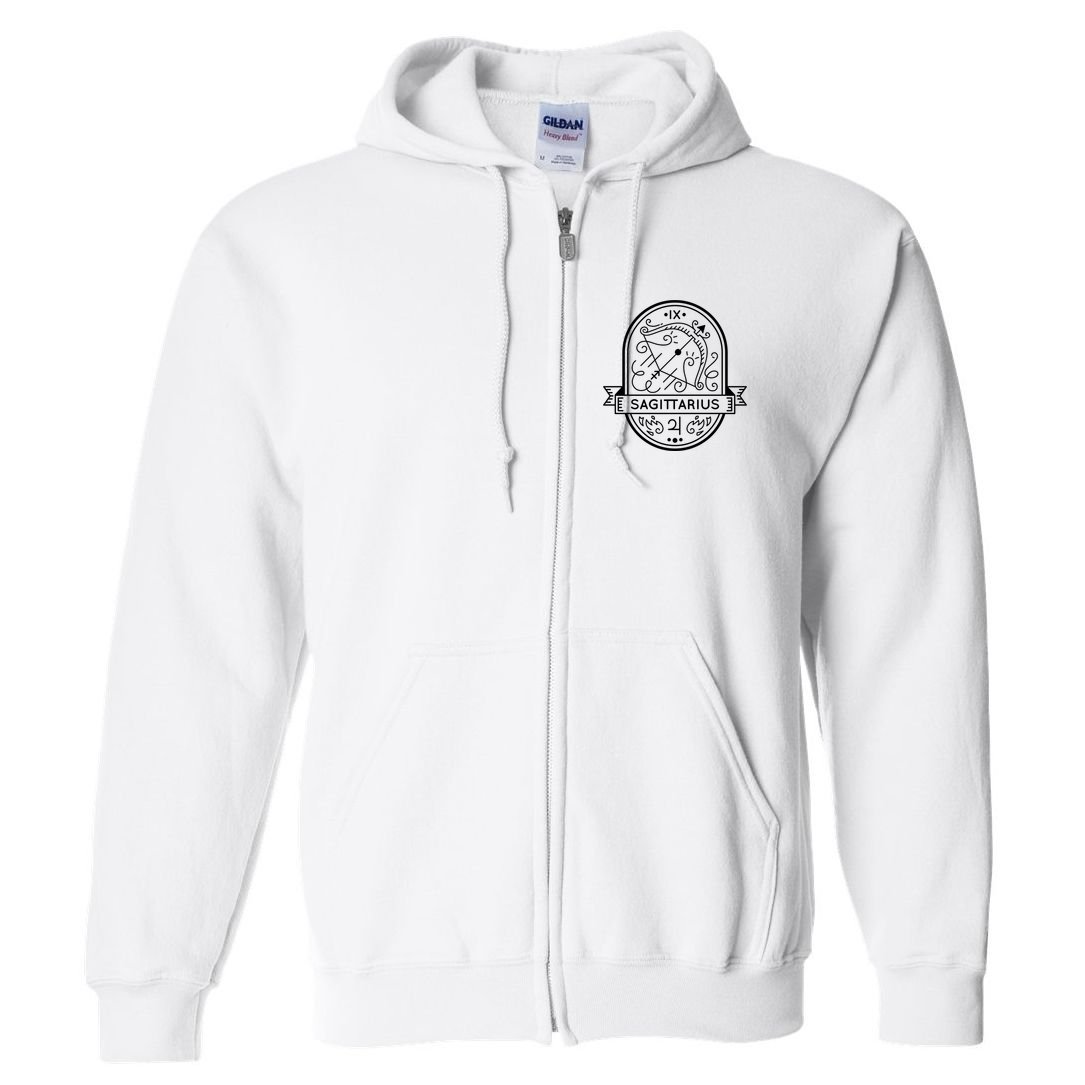 Sagittarius Zodiac Symbol Design Full Zip Hoodie