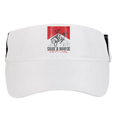 Save A Horse Ride A Cowboy Vintage Country Western Adult Drive Performance Visor