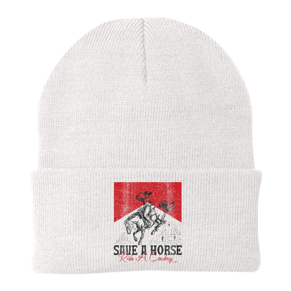 Save A Horse Ride A Cowboy Vintage Country Western Beanie