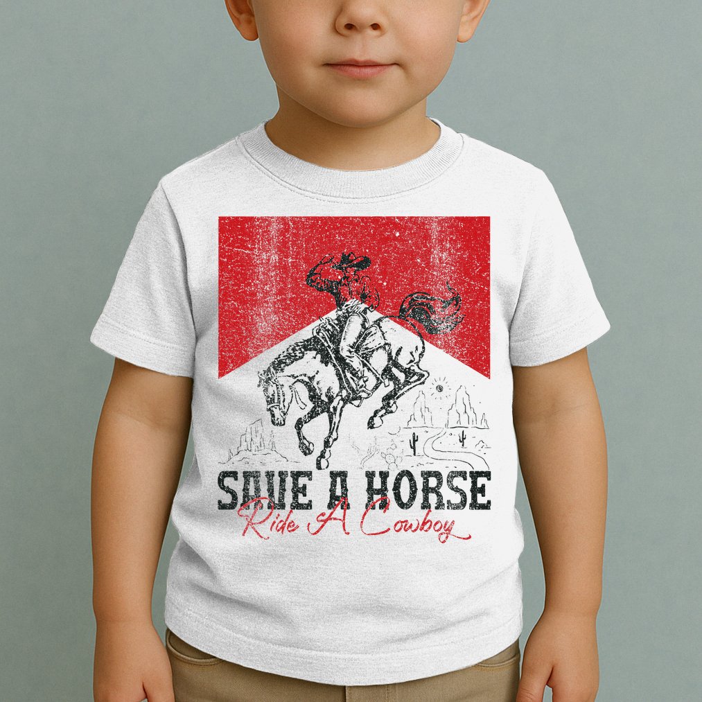 Save A Horse Ride A Cowboy Vintage Country Western Toddler T-Shirt