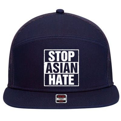 Stop Asian Hate 7 Panel Mesh Trucker Snapback Hat