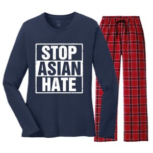 Stop Asian Hate Women's Long Sleeve Flannel Pajama Set 