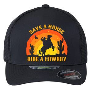 Save A Horse Ride Me A Cowboy Flexfit Unipanel Trucker Cap