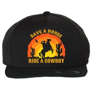 Save A Horse Ride Me A Cowboy Wool Snapback Cap