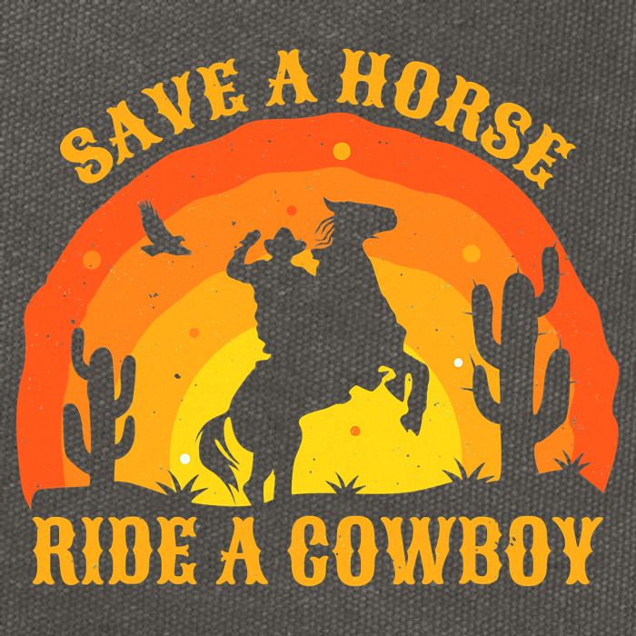 Save A Horse Ride Me A Cowboy Cotton Canvas Backpack