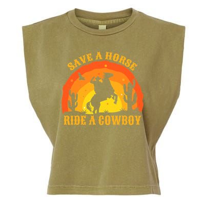 Save A Horse Ride Me A Cowboy Garment-Dyed Women's Muscle Tee
