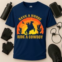 Save A Horse Ride Me A Cowboy Cooling Performance Crew T-Shirt