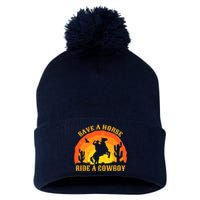 Save A Horse Ride Me A Cowboy Pom Pom 12in Knit Beanie