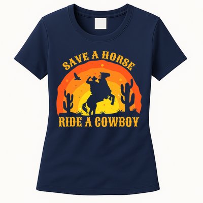 Save A Horse Ride Me A Cowboy Womens T-Shirt