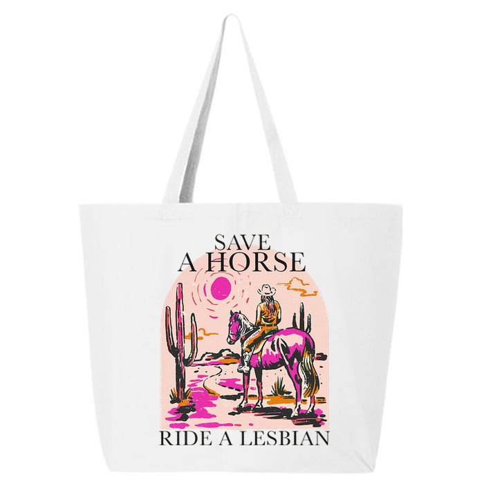 Save A Horse Ride A Lesbian Cowboy Lgbtq Western Retro 25L Jumbo Tote