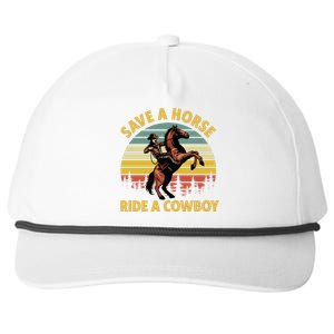 Save A Horse Ride A Cow Western Rodeo Country Lover Gift Snapback Five-Panel Rope Hat