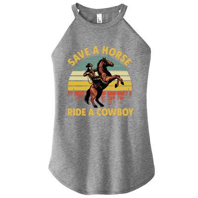 Save A Horse Ride A Cow Western Rodeo Country Lover Gift Women’s Perfect Tri Rocker Tank